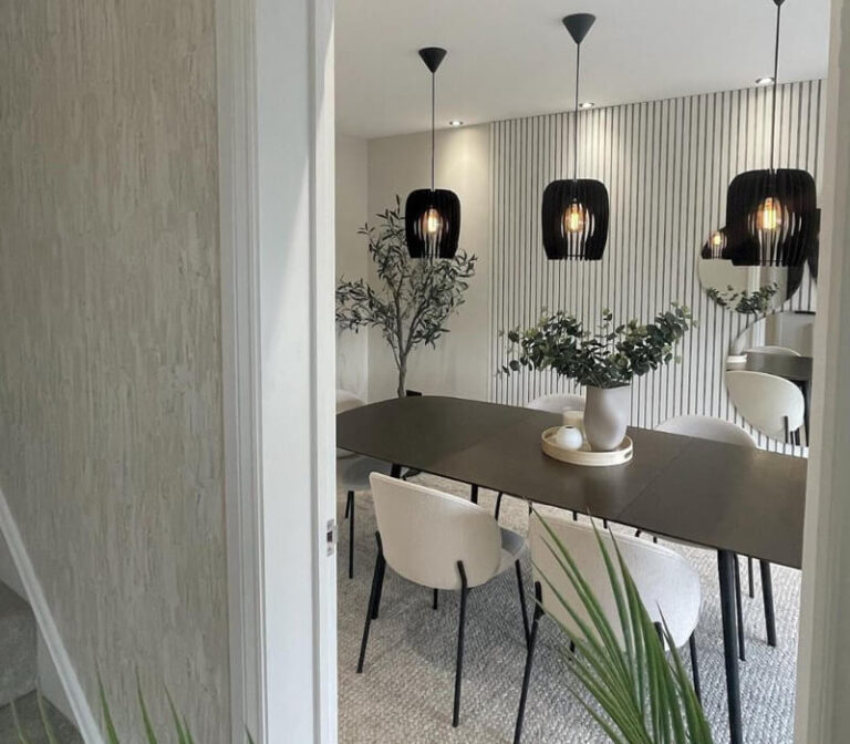 Dining space created through a garage conversion