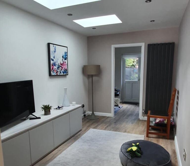 Living space created through a garage conversion